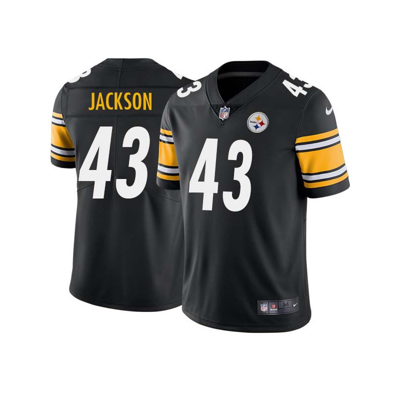 Earnest Jackson #43 Steelers Tackle Twill Black Jersey