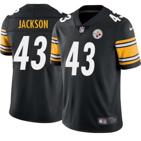 Earnest Jackson #43 Steelers Tackle Twill Black Jersey