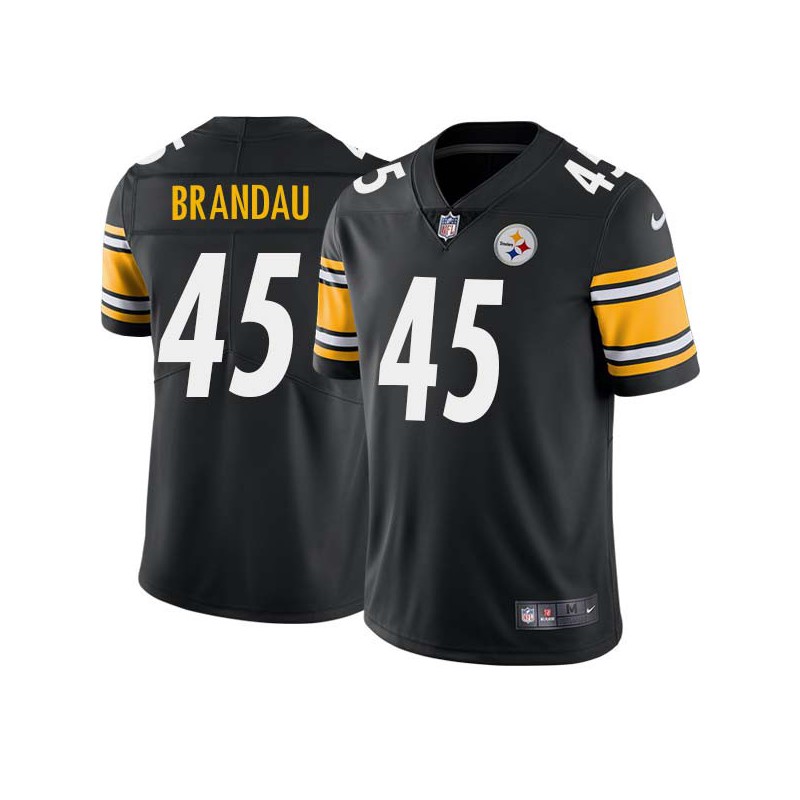 Art Brandau #45 Steelers Tackle Twill Black Jersey