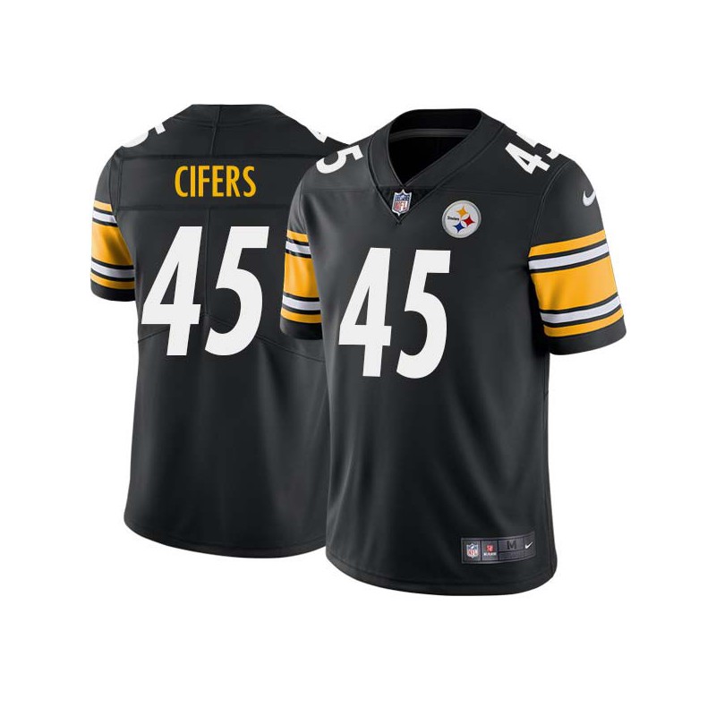 Bob Cifers #45 Steelers Tackle Twill Black Jersey