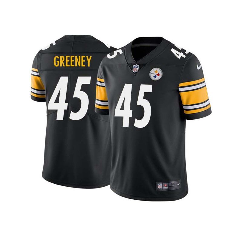 Norm Greeney #45 Steelers Tackle Twill Black Jersey