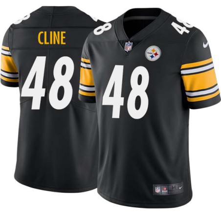 Tony Cline #48 Steelers Tackle Twill Black Jersey