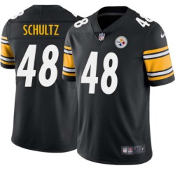 Elbie Schultz #48 Steelers Tackle Twill Black Jersey