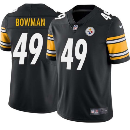 Bill Bowman #49 Steelers Tackle Twill Black Jersey