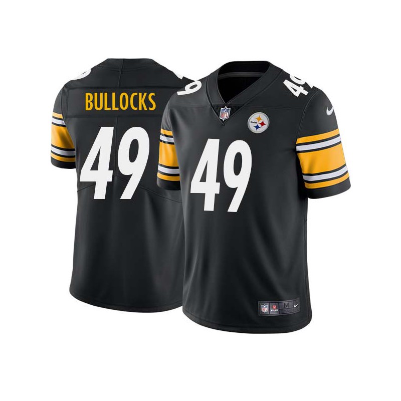 Amos Bullocks #49 Steelers Tackle Twill Black Jersey