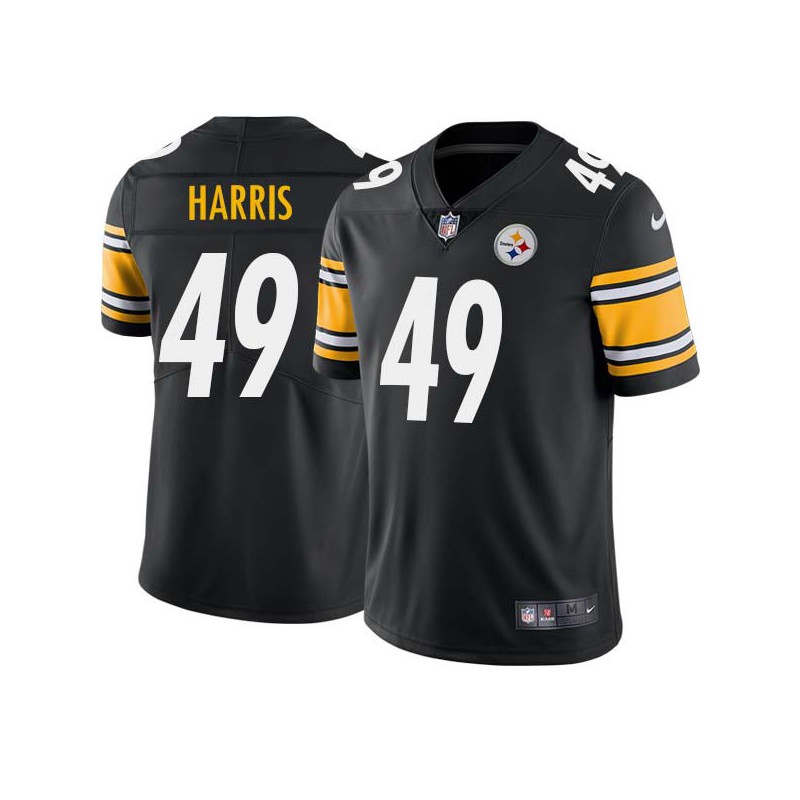 Lou Harris #49 Steelers Tackle Twill Black Jersey