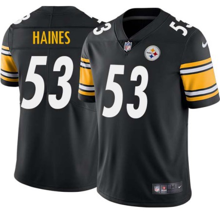 By Haines #53 Steelers Tackle Twill Black Jersey