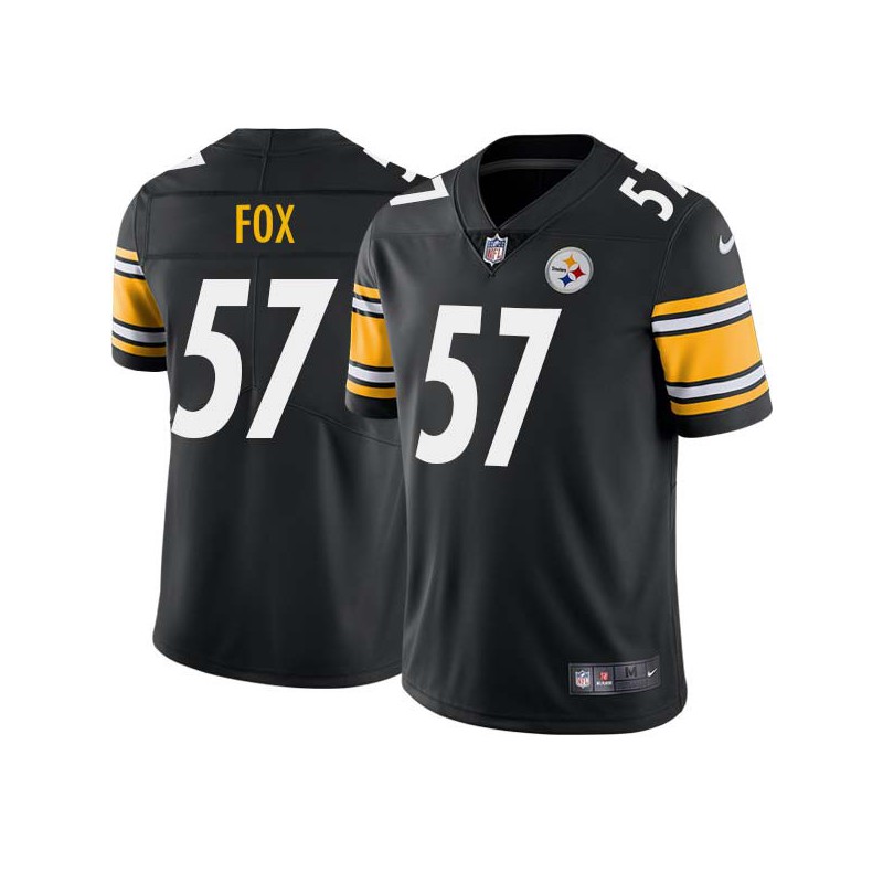 Keyaron Fox #57 Steelers Tackle Twill Black Jersey