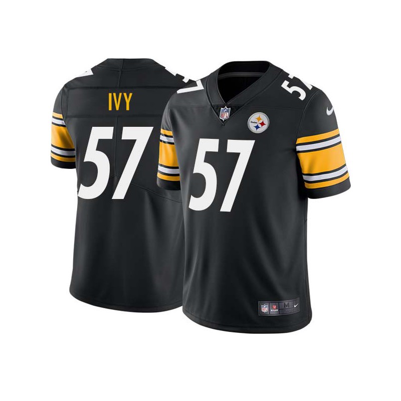 Mortty Ivy #57 Steelers Tackle Twill Black Jersey