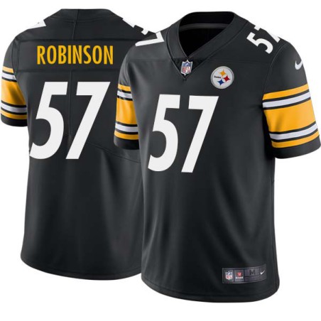 Adrian Robinson #57 Steelers Tackle Twill Black Jersey