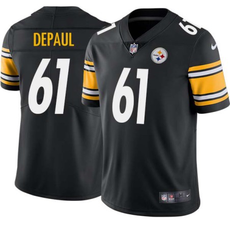 Henry DePaul #61 Steelers Tackle Twill Black Jersey