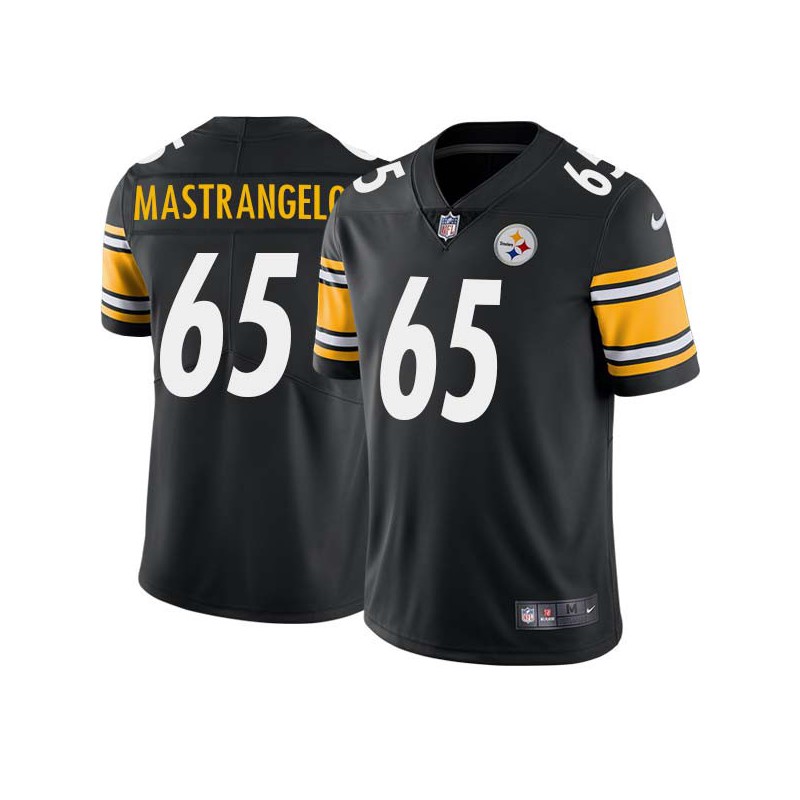 John Mastrangelo #65 Steelers Tackle Twill Black Jersey