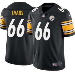 Donald Evans #66 Steelers Tackle Twill Black Jersey