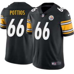 Myron Pottios #66 Steelers Tackle Twill Black Jersey