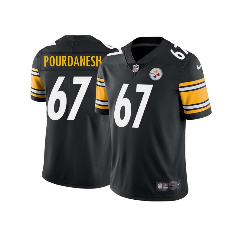 Shar Pourdanesh #67 Steelers Tackle Twill Black Jersey