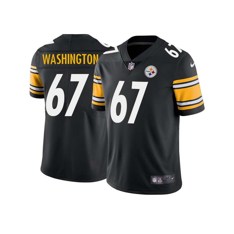 Clarence Washington #67 Steelers Tackle Twill Black Jersey