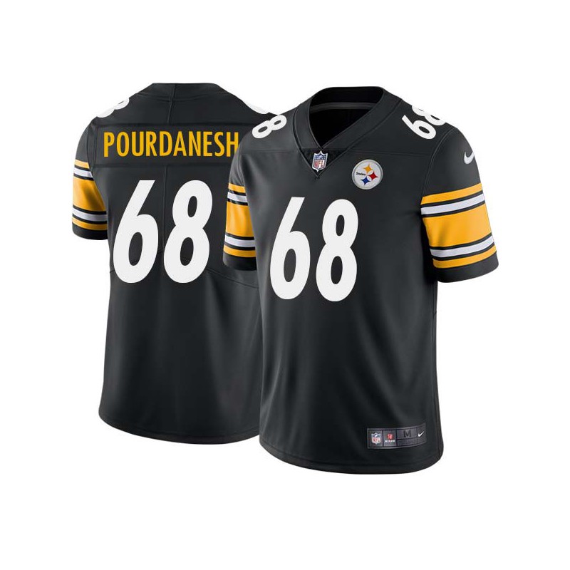 Shar Pourdanesh #68 Steelers Tackle Twill Black Jersey