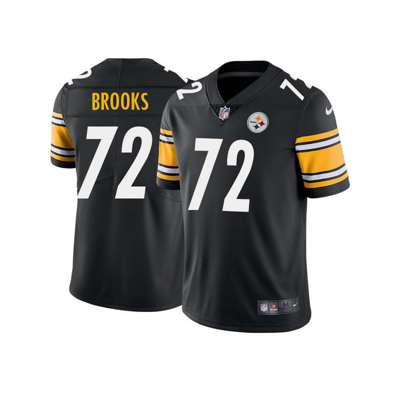 Barrett Brooks #72 Steelers Tackle Twill Black Jersey