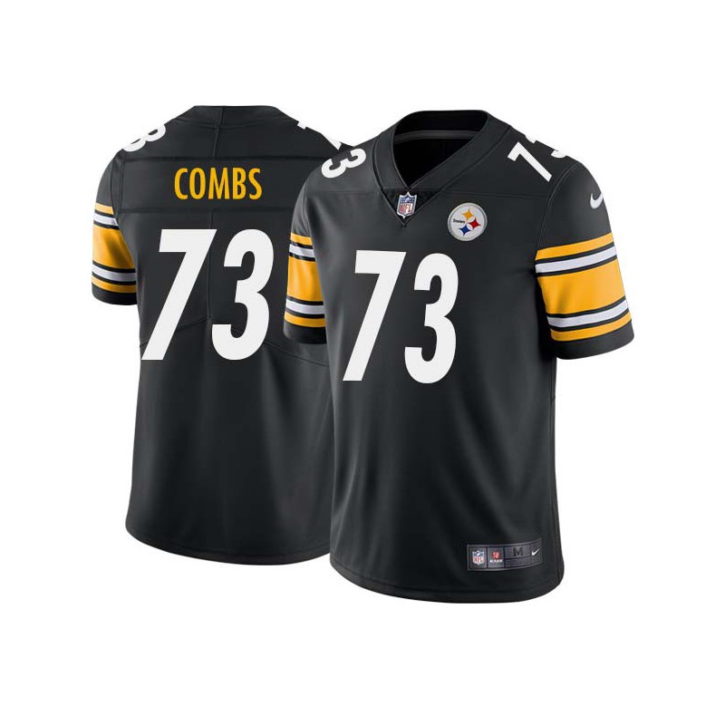 Chris Combs #73 Steelers Tackle Twill Black Jersey