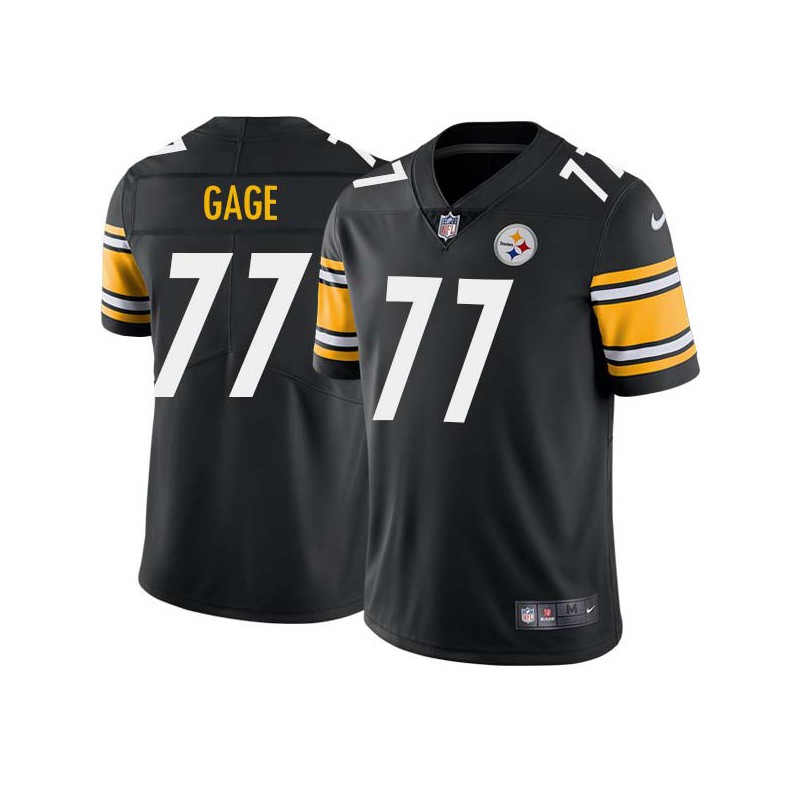 Bob Gage #77 Steelers Tackle Twill Black Jersey