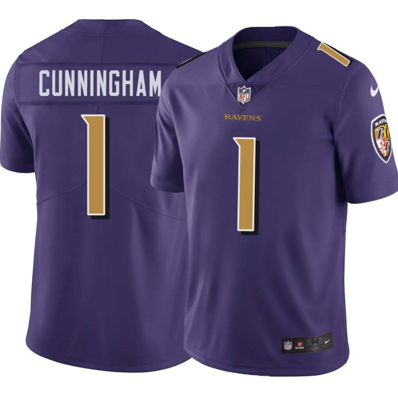 Ravens #1 Randall Cunningham Purple Jersey