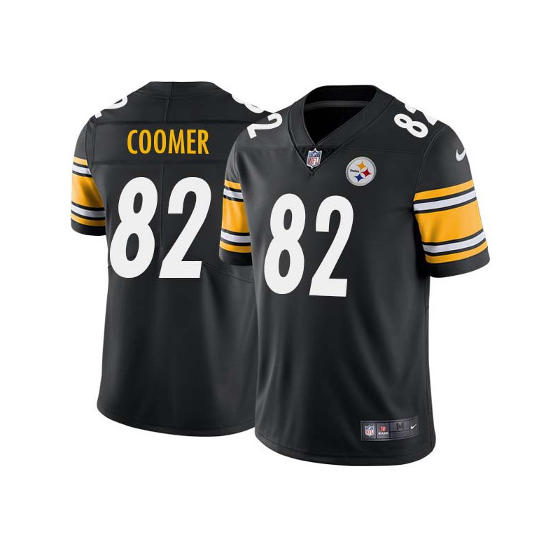 Joe Coomer #82 Steelers Tackle Twill Black Jersey