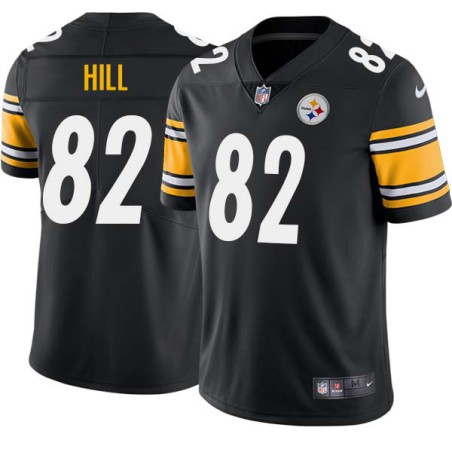 Derek Hill #82 Steelers Tackle Twill Black Jersey