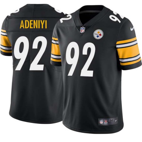 Olasunkanmi Adeniyi #92 Steelers Tackle Twill Black Jersey