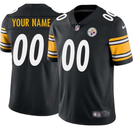 Custom #00 Steelers Tackle Twill Black Jersey