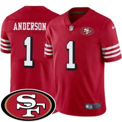 49ers #1 Gary Anderson SF Patch Jersey -Red2