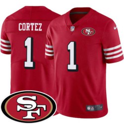 49ers #1 Jose Cortez SF Patch Jersey -Red2