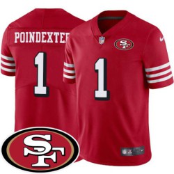 49ers #1 Shawn Poindexter SF Patch Jersey -Red2