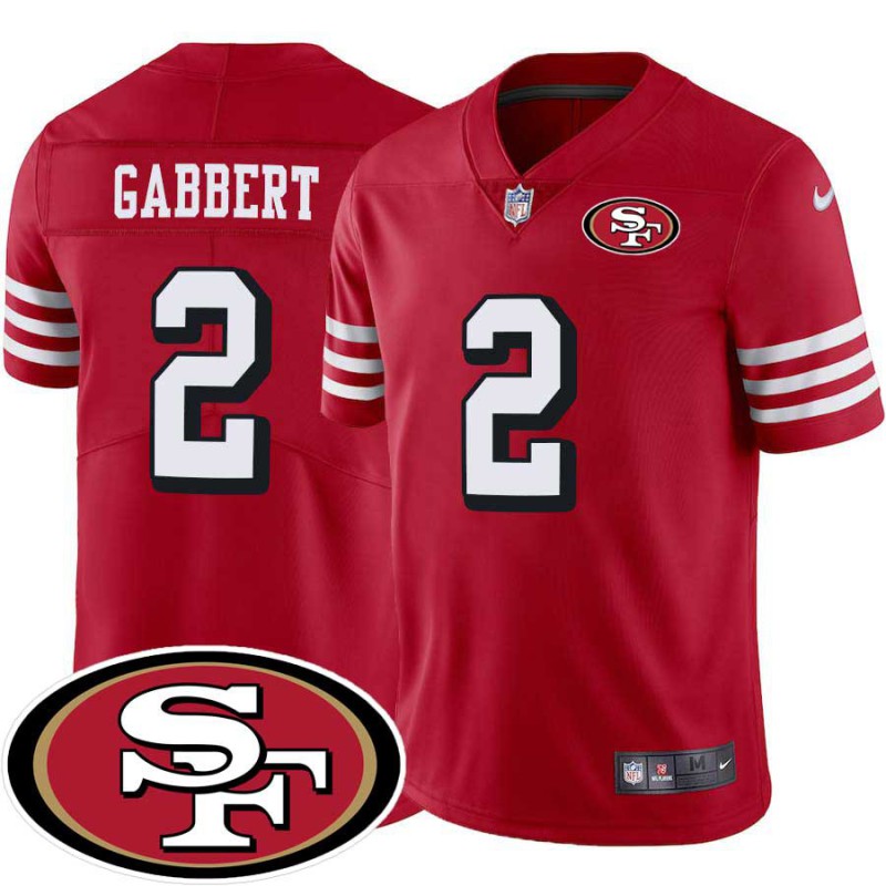 49ers #2 Blaine Gabbert SF Patch Jersey -Red2