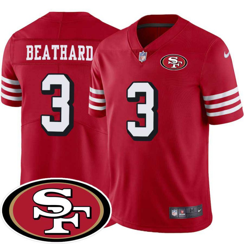 49ers #3 C.J. Beathard SF Patch Jersey -Red2