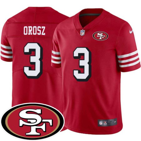 49ers #3 Tom Orosz SF Patch Jersey -Red2