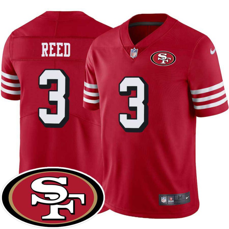 49ers #3 Jeff Reed SF Patch Jersey -Red2