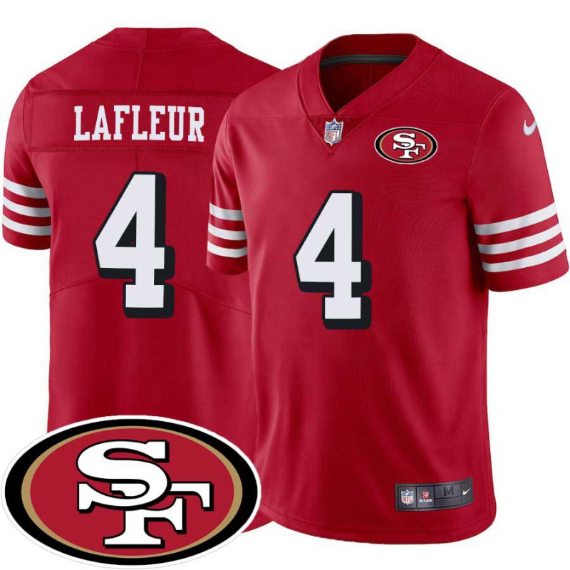 49ers #4 Bill LaFleur SF Patch Jersey -Red2