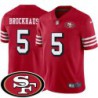 49ers #5 Jeff Brockhaus SF Patch Jersey -Red2