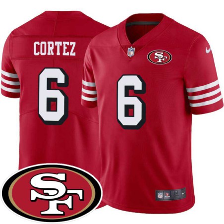 49ers #6 Jose Cortez SF Patch Jersey -Red2