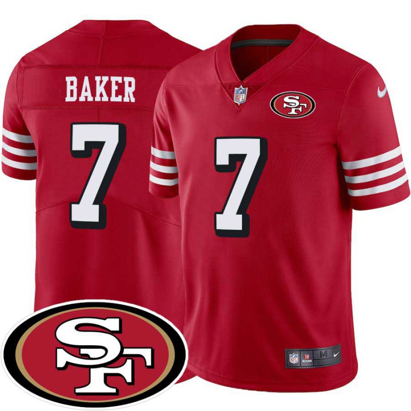 49ers #7 Jason Baker SF Patch Jersey -Red2