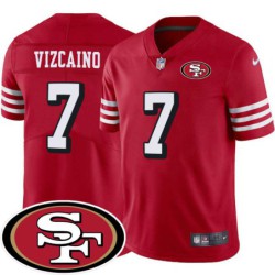 49ers #7 Tristan Vizcaino SF Patch Jersey -Red2