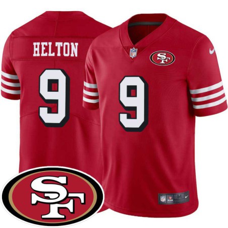 49ers #9 Barry Helton SF Patch Jersey -Red2