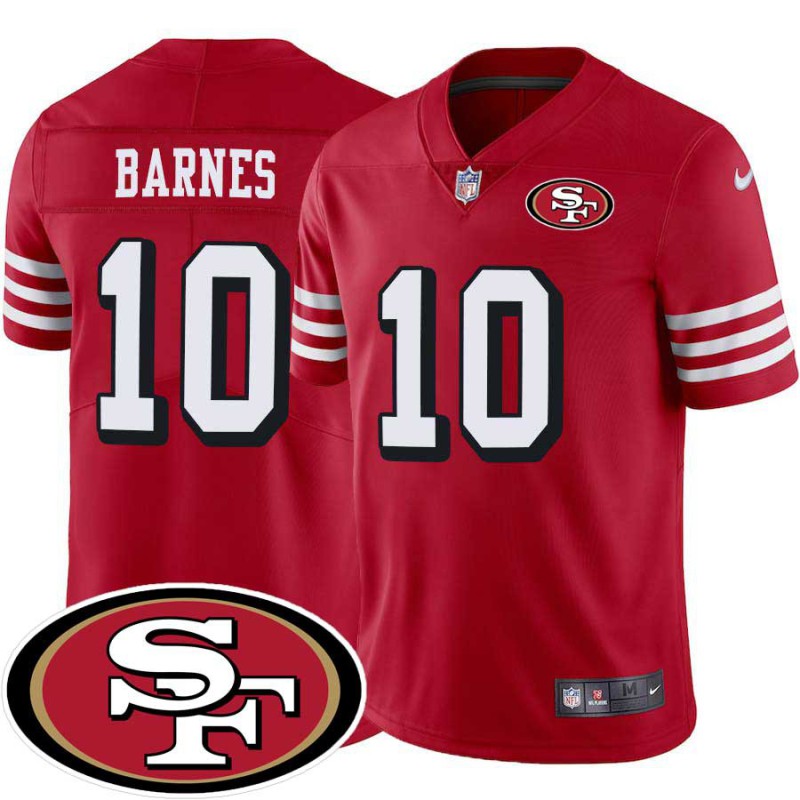 49ers #10 Pat Barnes SF Patch Jersey -Red2