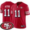 49ers #11 Brandon Aiyuk SF Patch Jersey -Red2