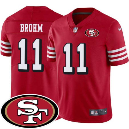 49ers #11 Jeff Brohm SF Patch Jersey -Red2