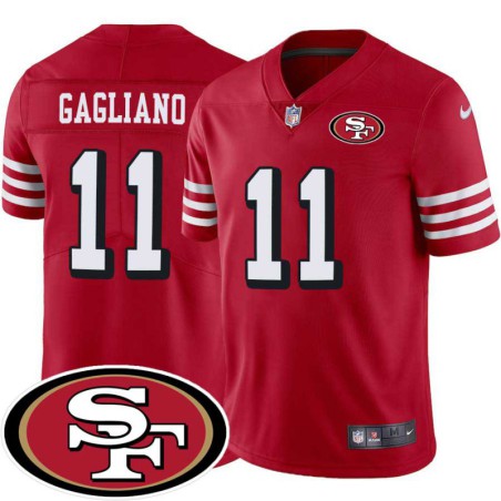 49ers #11 Bob Gagliano SF Patch Jersey -Red2