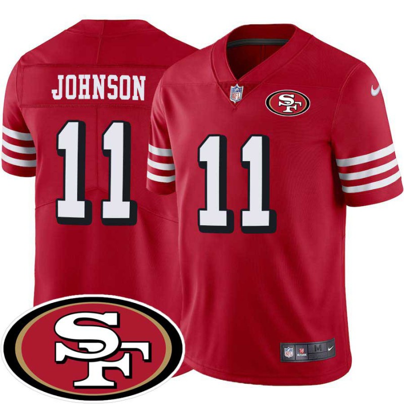 49ers #11 Josh Johnson SF Patch Jersey -Red2