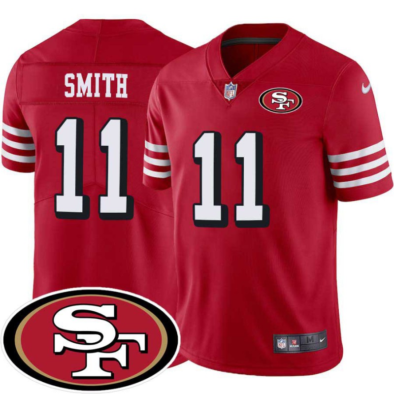 49ers #11 Alex Smith SF Patch Jersey -Red2