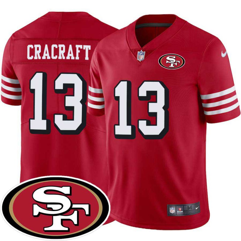 49ers #13 River Cracraft SF Patch Jersey -Red2