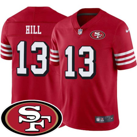 49ers #13 Shaun Hill SF Patch Jersey -Red2